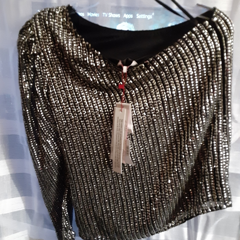 Parker one shoulder sequin blouse - Picture 3 of 5
